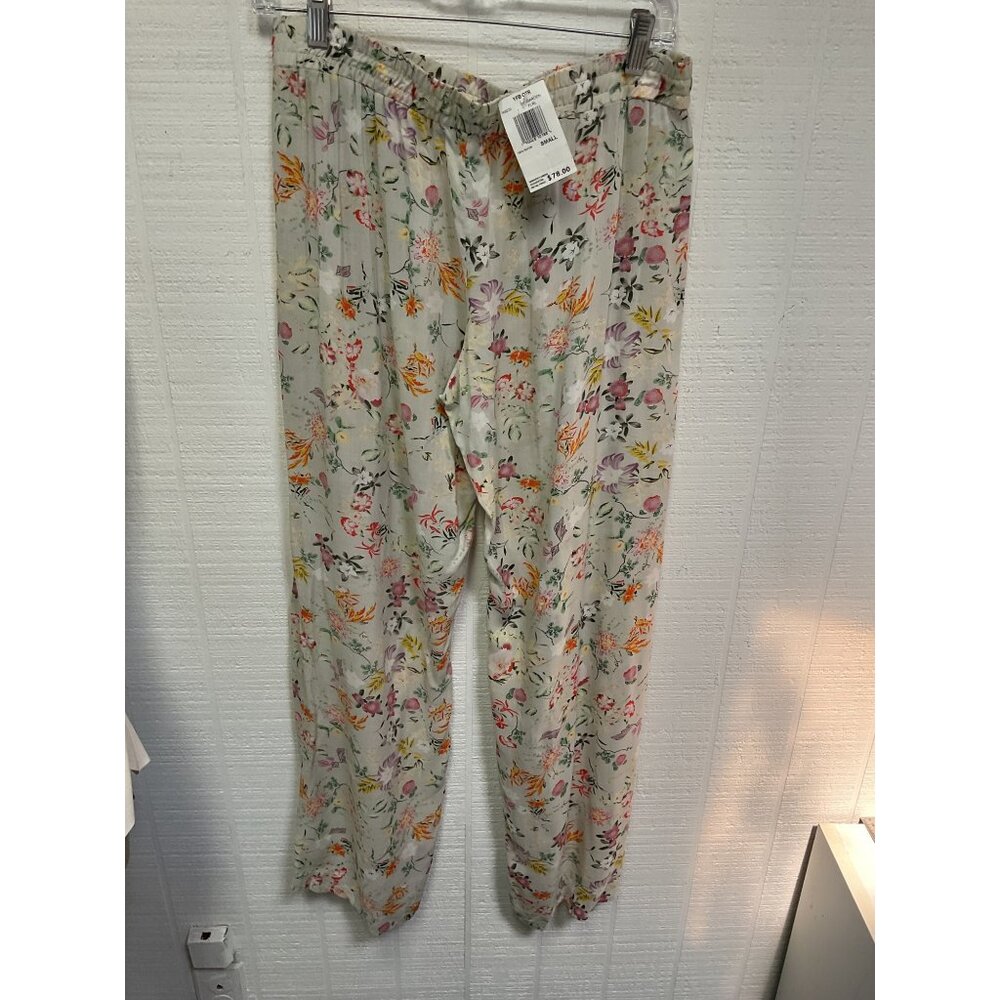 Womens Floral Lounge Pajama Pants Small 100% Rayon - Picture 3 of 6